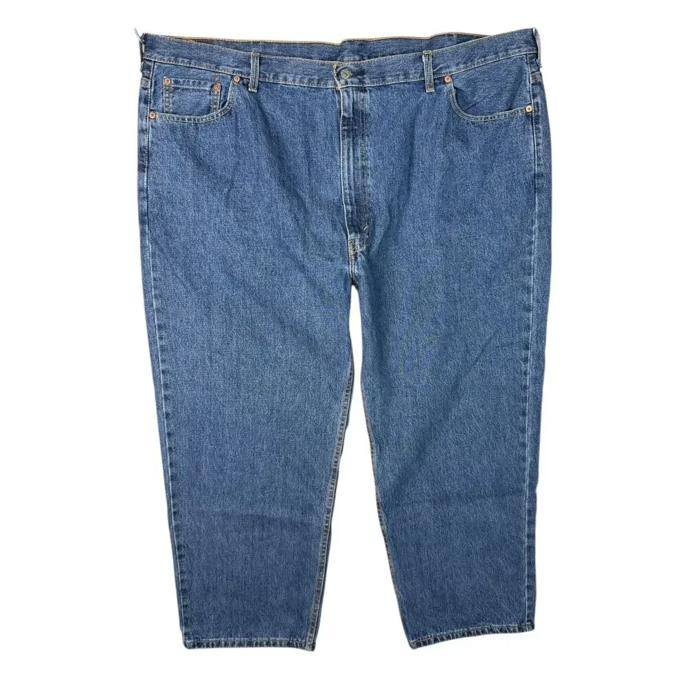 Levis 550 Relaxed Fit Straight Leg Jeans Non Stretch Denim Big & Tall Mens 52x29